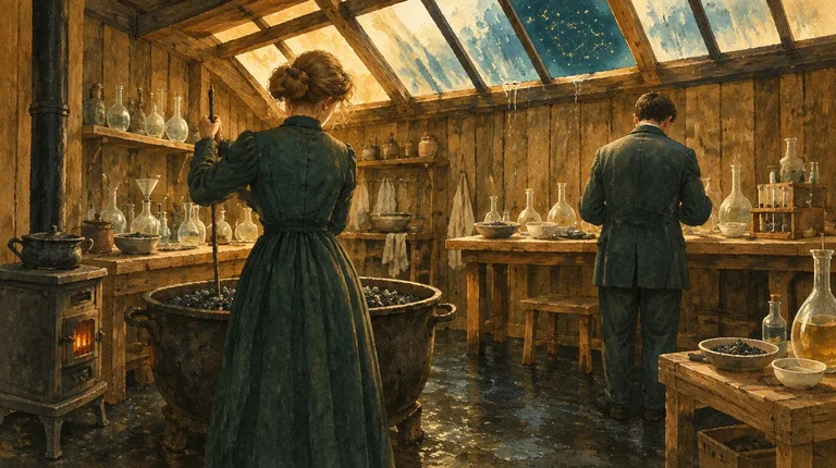 Painting from the Humility unit about Pierre Curie
