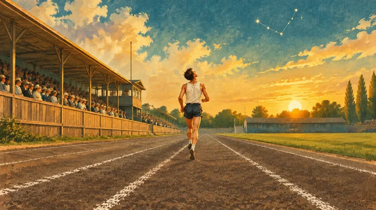 Painting from the Conviction unit about Eric Liddell